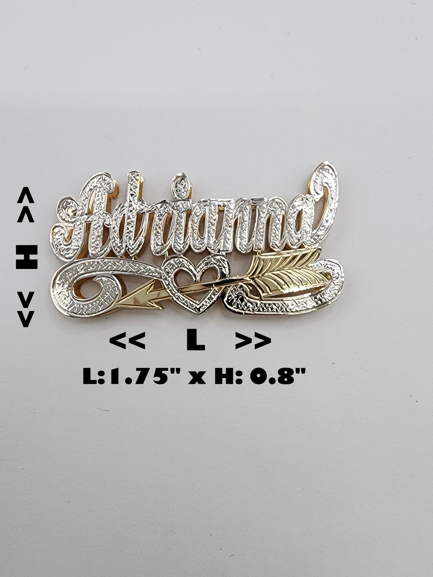 PERSONALIZED DOUBLE NAMEPLATE "ADRIANNA" Style (10K,14K GOLD)