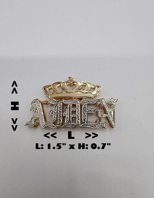 PERSONALIZED DOUBLE NAMEPLATE "AIDEN" Style (10K,14K GOLD)