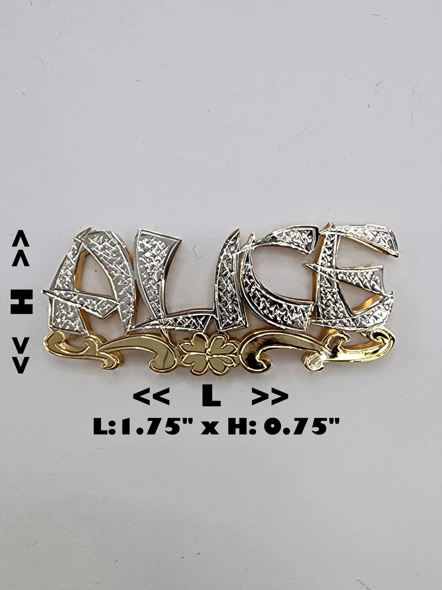 PERSONALIZED DOUBLE NAMEPLATE "ALICE" Style (10K, 14K GOLD)