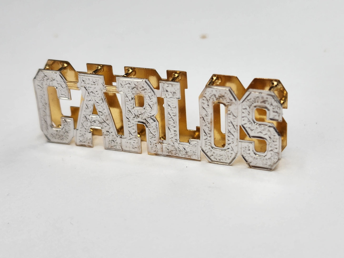 PERSONALIZED DOUBLE NAMEPLATE "CARLOS" Style (10K,14K GOLD)