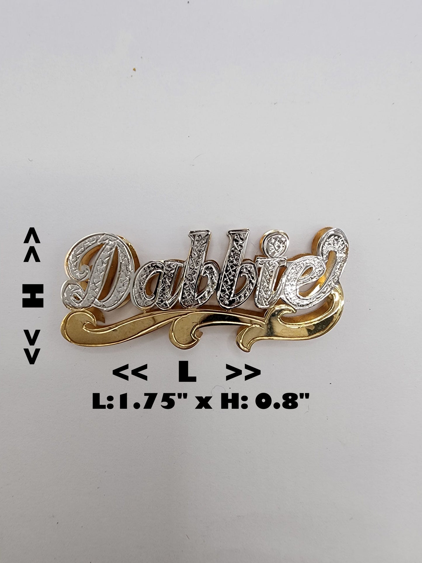 PERSONALIZED DOUBLE NAMEPLATE "DABBIE" Style (10K,14K GOLD)