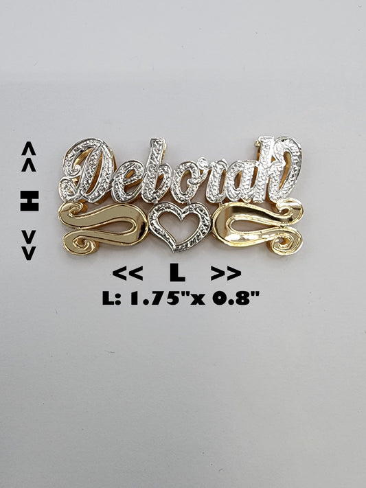 PERSONALIZED DOUBLE NAMEPLATE "DEBORAH" Style (10K,14K GOLD)