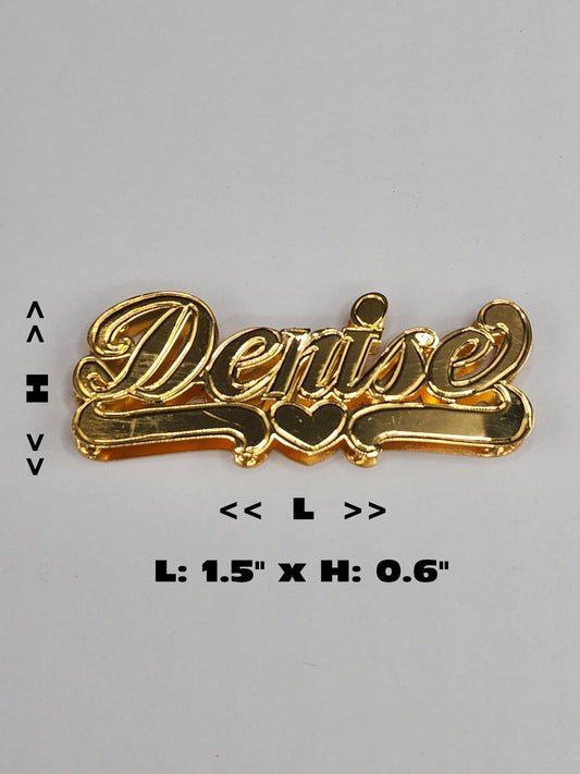 PERSONALIZED DOUBLE NAMEPLATE "DENISE" Style (10K,14K GOLD)