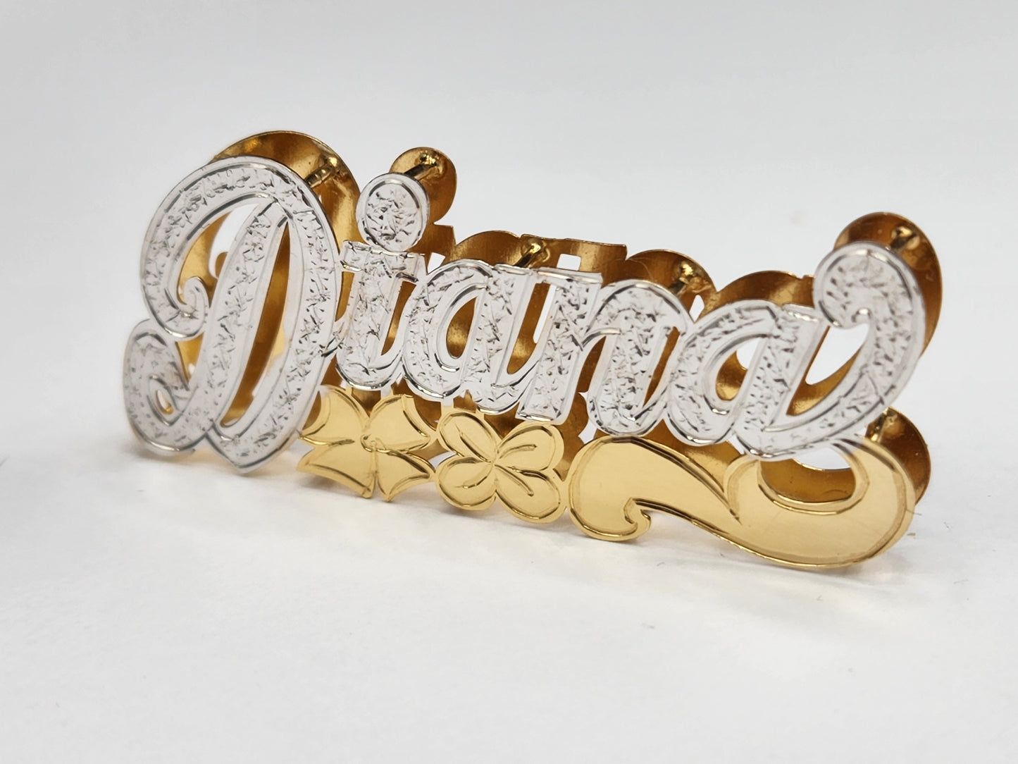 PERSONALIZED DOUBLE NAMEPLATE "DIANA" Style (10K,14K GOLD)