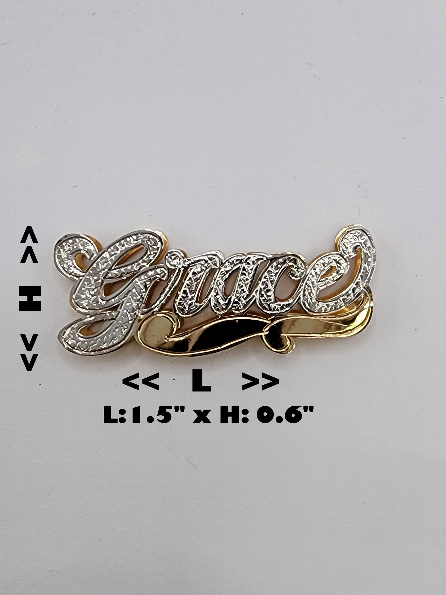 PERSONALIZED DOUBLE NAMEPLATE "GRACE" Style (10K,14K GOLD)