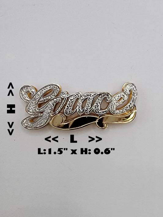 PERSONALIZED DOUBLE NAMEPLATE "GRACE" Style (10K,14K GOLD)