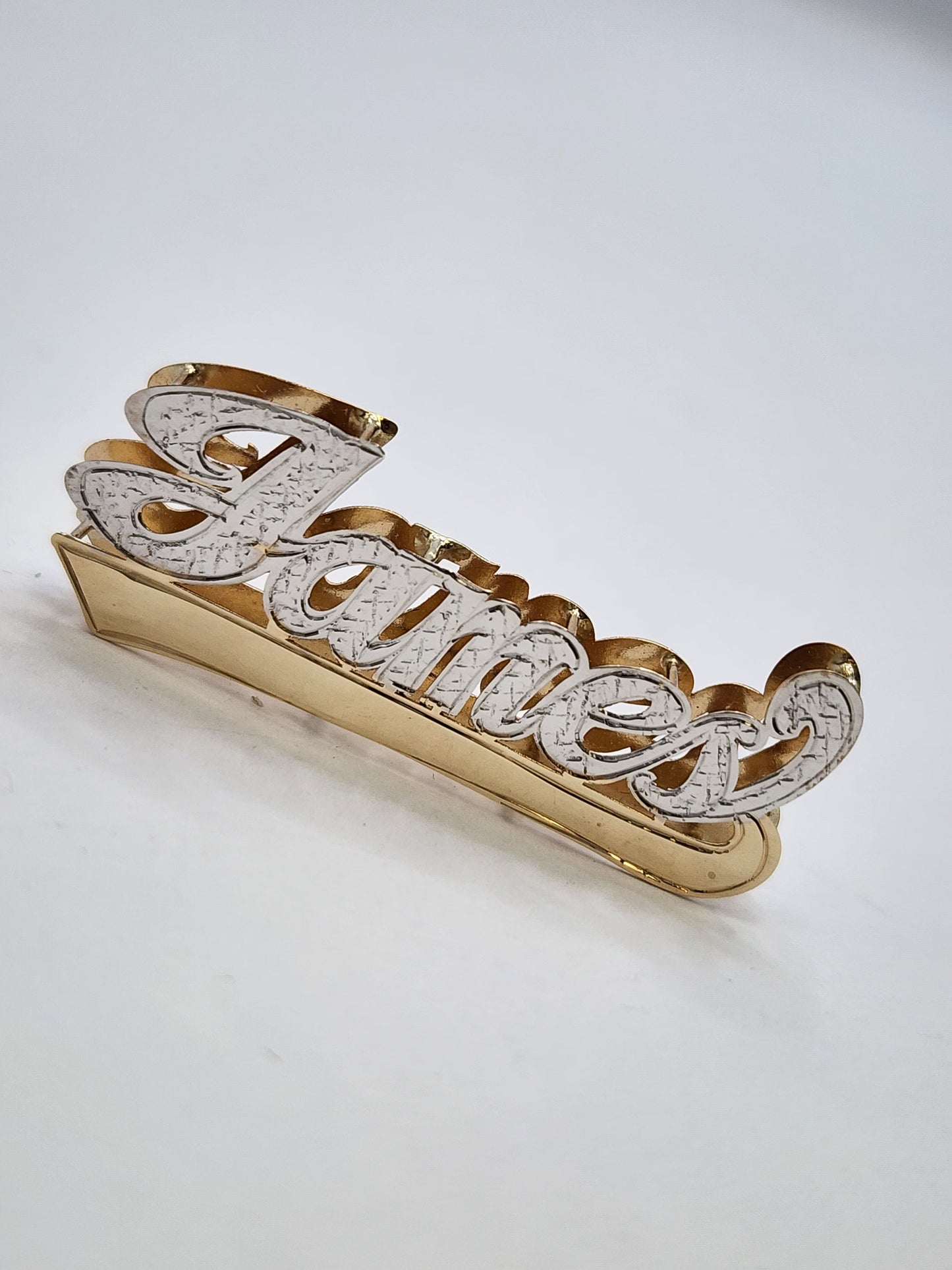 PERSONALIZED DOUBLE NAMEPLATE "JAMES" Style (10K,14K GOLD)