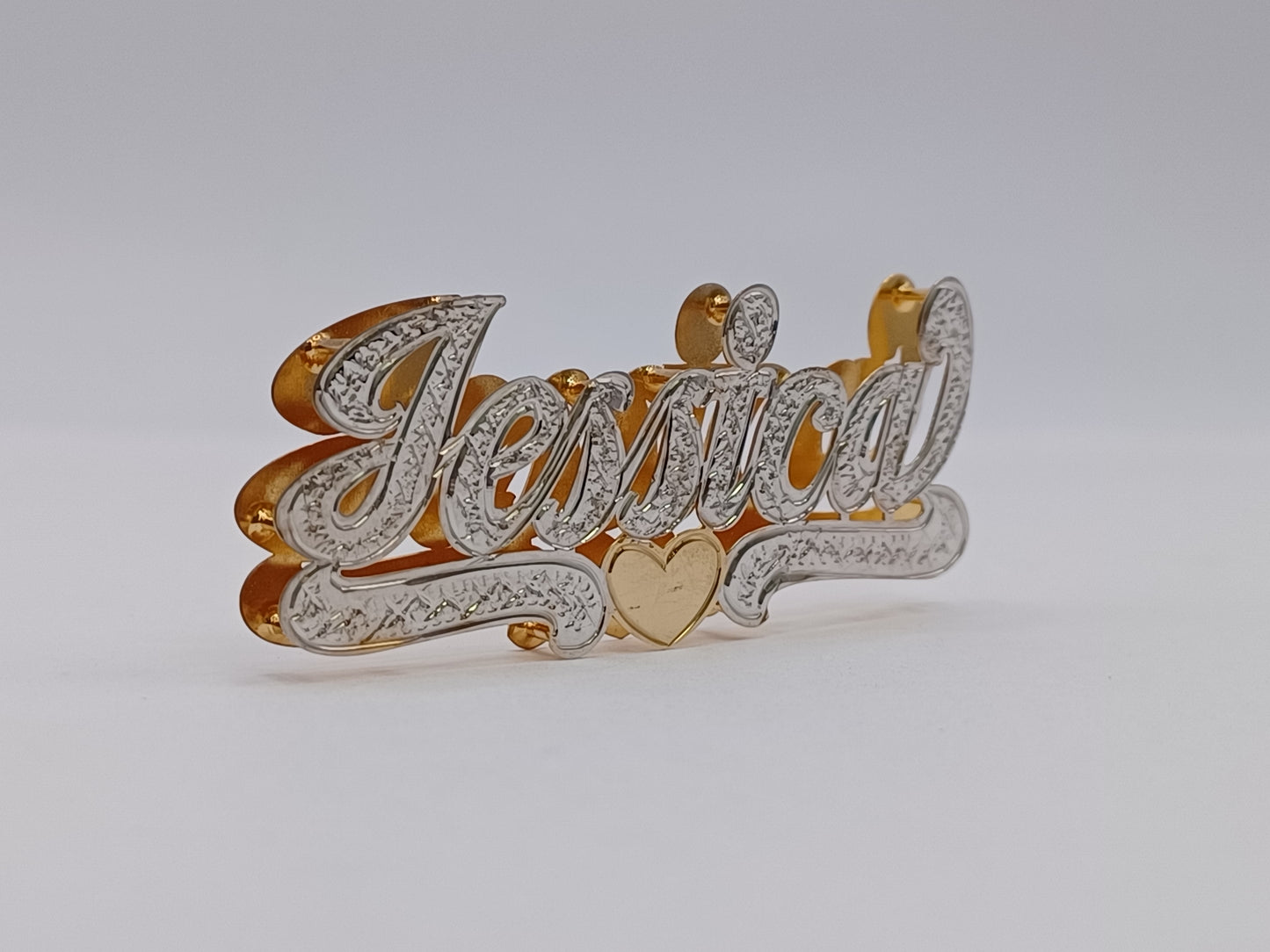 PERSONALIZED DOUBLE NAMEPLATE "JESSICA" Style (10K,14K GOLD)