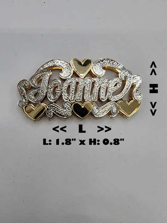 PERSONALIZED DOUBLE NAMEPLATE "JOANNE" Style (10K,14K GOLD)