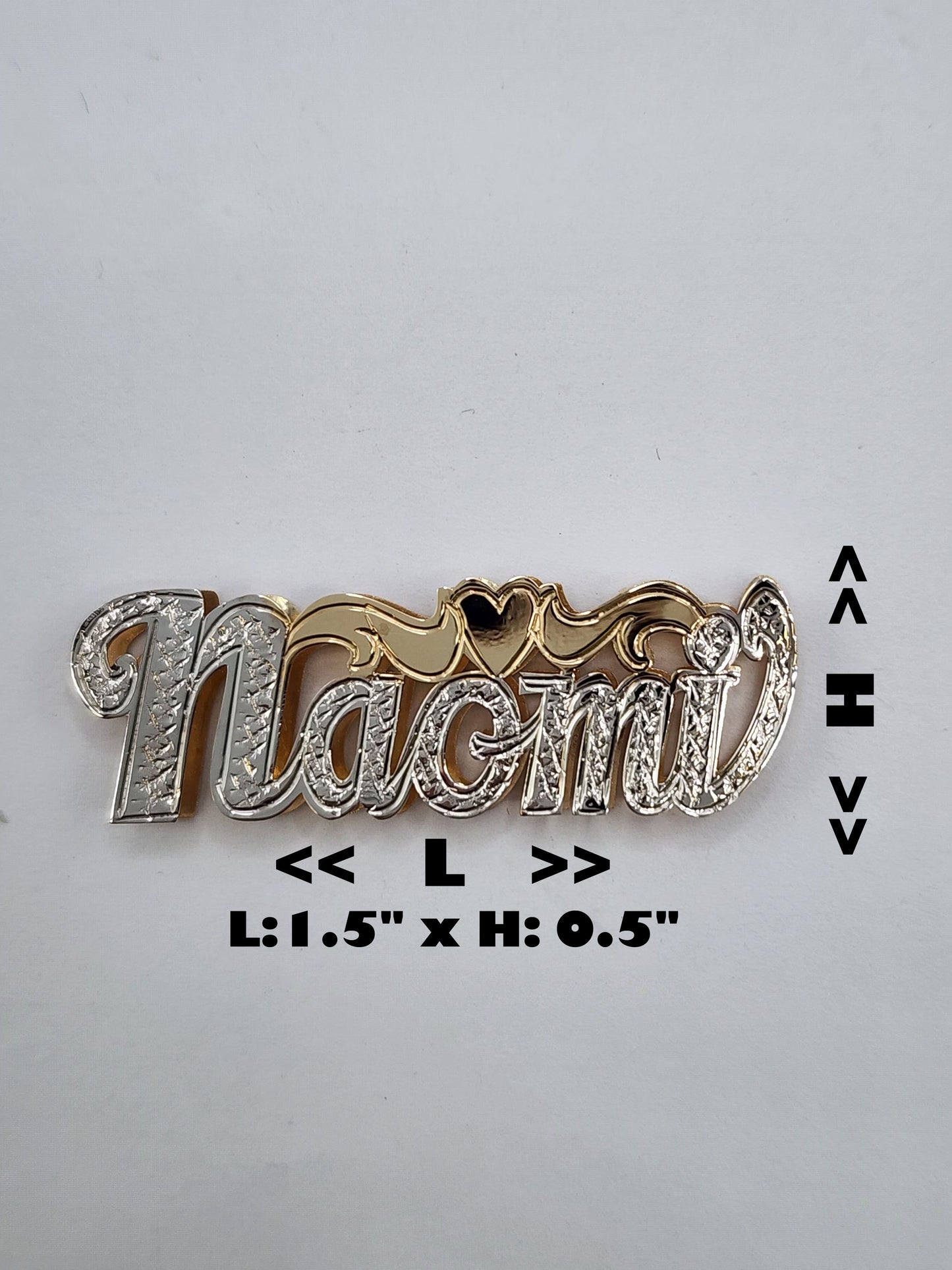 PERSONALIZED DOUBLE NAMEPLATE "NAOMI" Style (10K,14K GOLD)