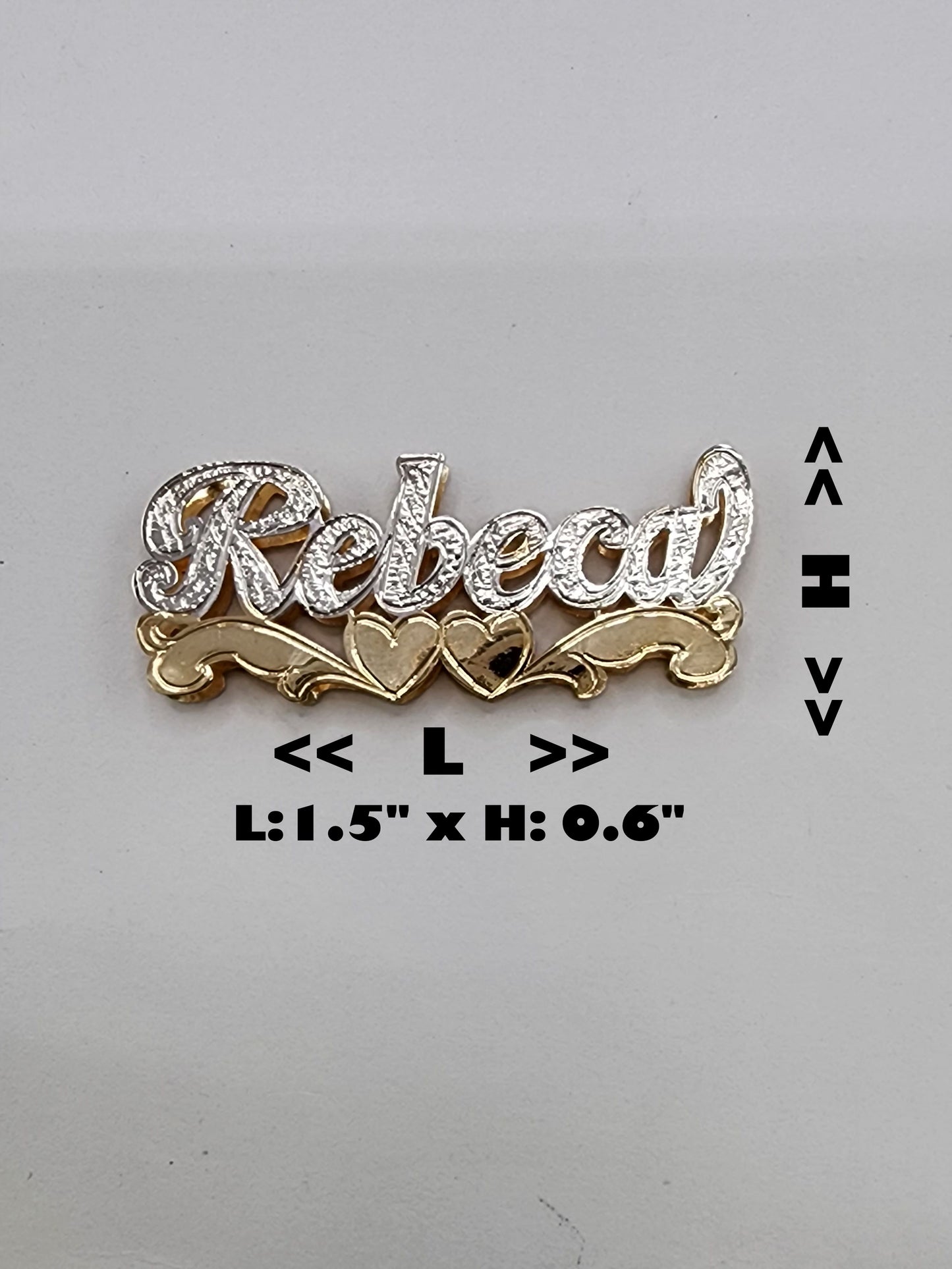 PERSONALIZED DOUBLE NAMEPLATE "REBECA" Style (10K,14K GOLD)