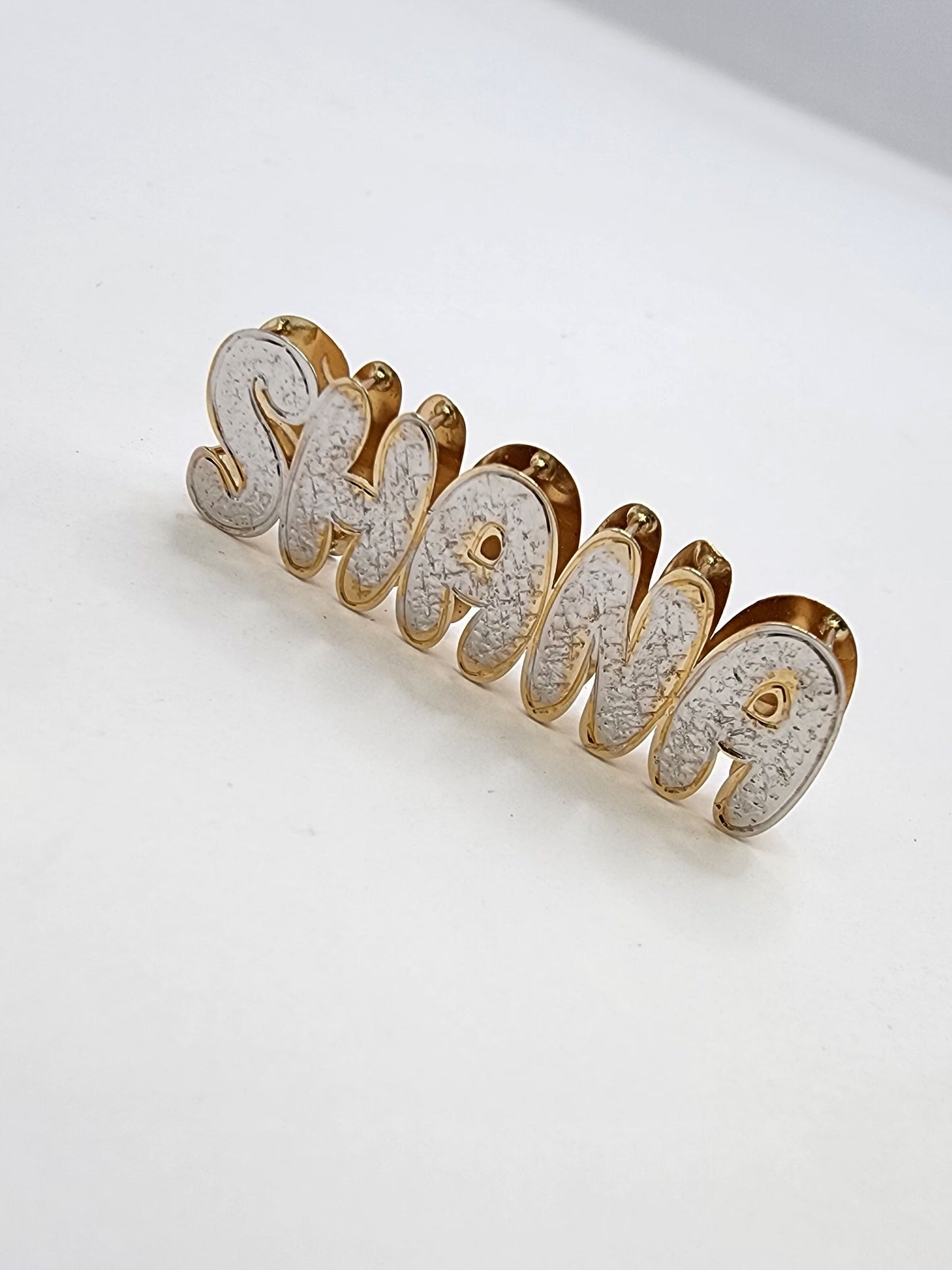 PERSONALIZED DOUBLE NAMEPLATE "SHANA" Style (10K,14K GOLD)