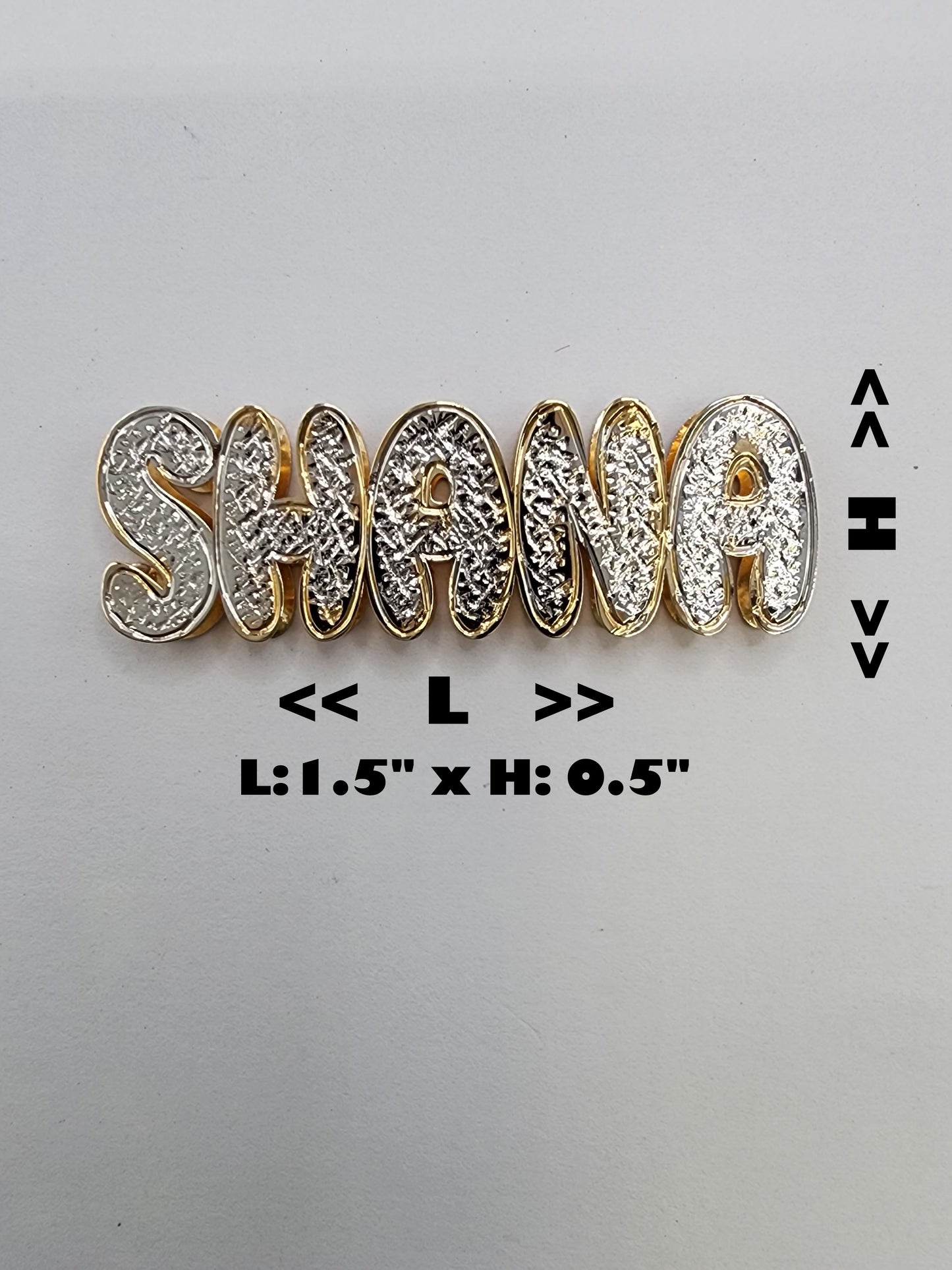 PERSONALIZED DOUBLE NAMEPLATE "SHANA" Style (10K,14K GOLD)