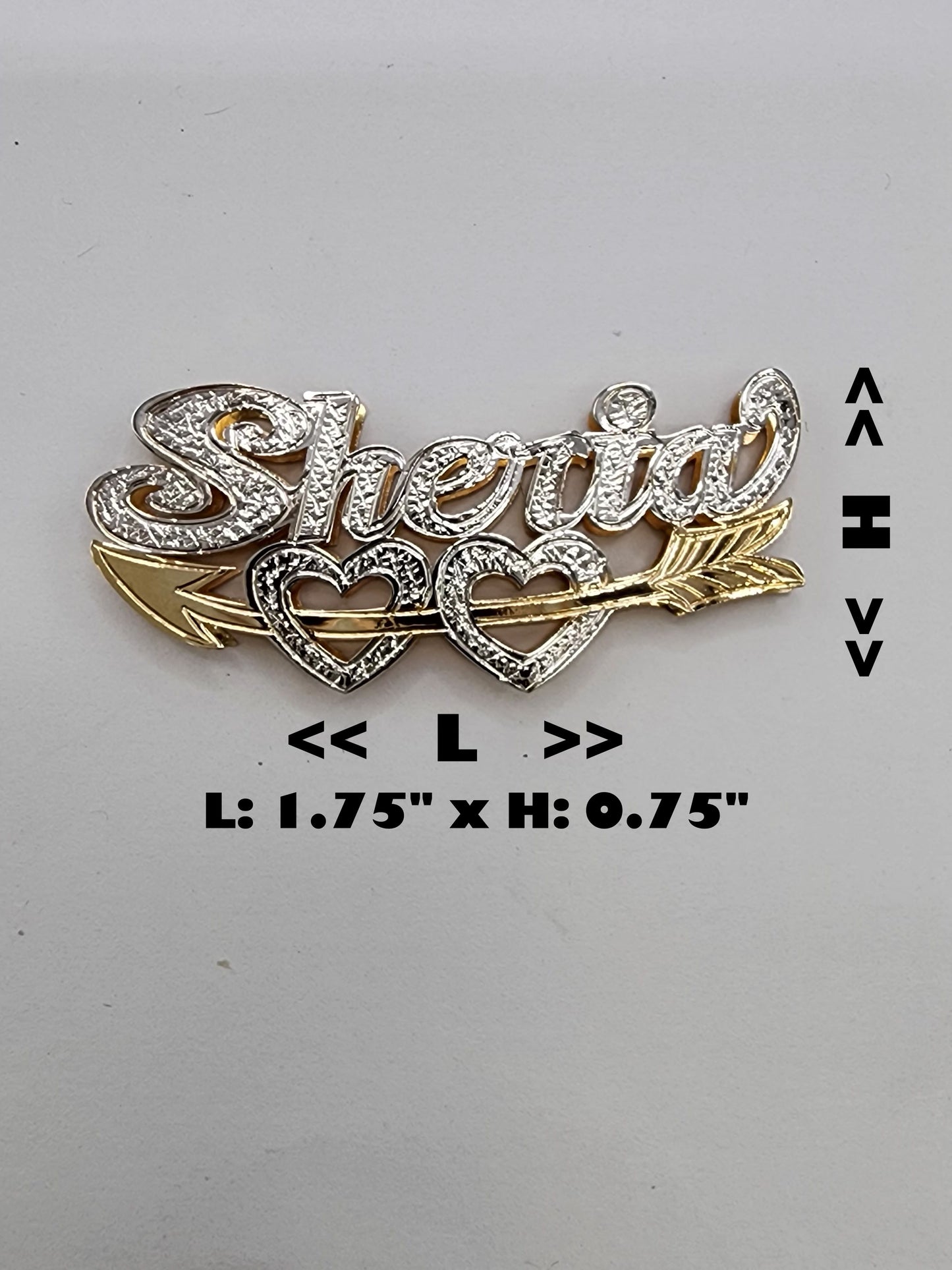 PERSONALIZED DOUBLE NAMEPLATE "SHERIA" Style (10K,14K GOLD)