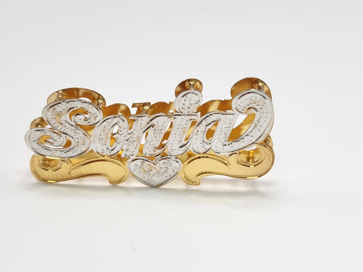 PERSONALIZED DOUBLE NAMEPLATE "SONIA" Style (10K,14K GOLD)