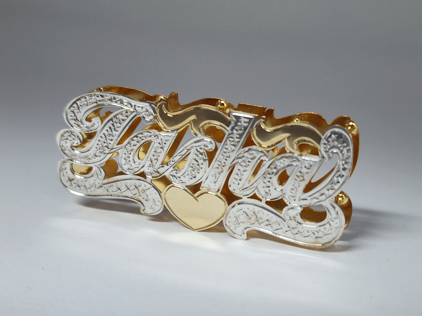 PERSONALIZED DOUBLE NAMEPLATE "TASHA" Style (10K,14K GOLD)