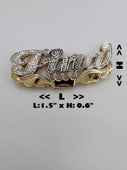 PERSONALIZED DOUBLE NAMEPLATE "TINA" Style (10K,14K GOLD)