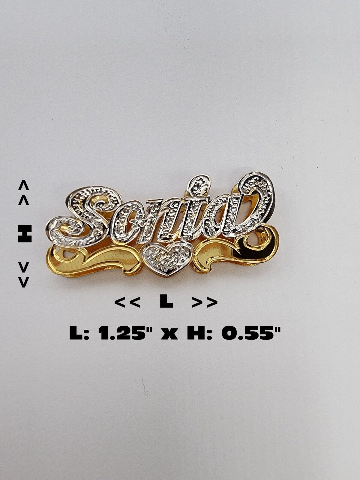 PERSONALIZED DOUBLE NAMEPLATE "SONIA" Style (10K,14K GOLD)