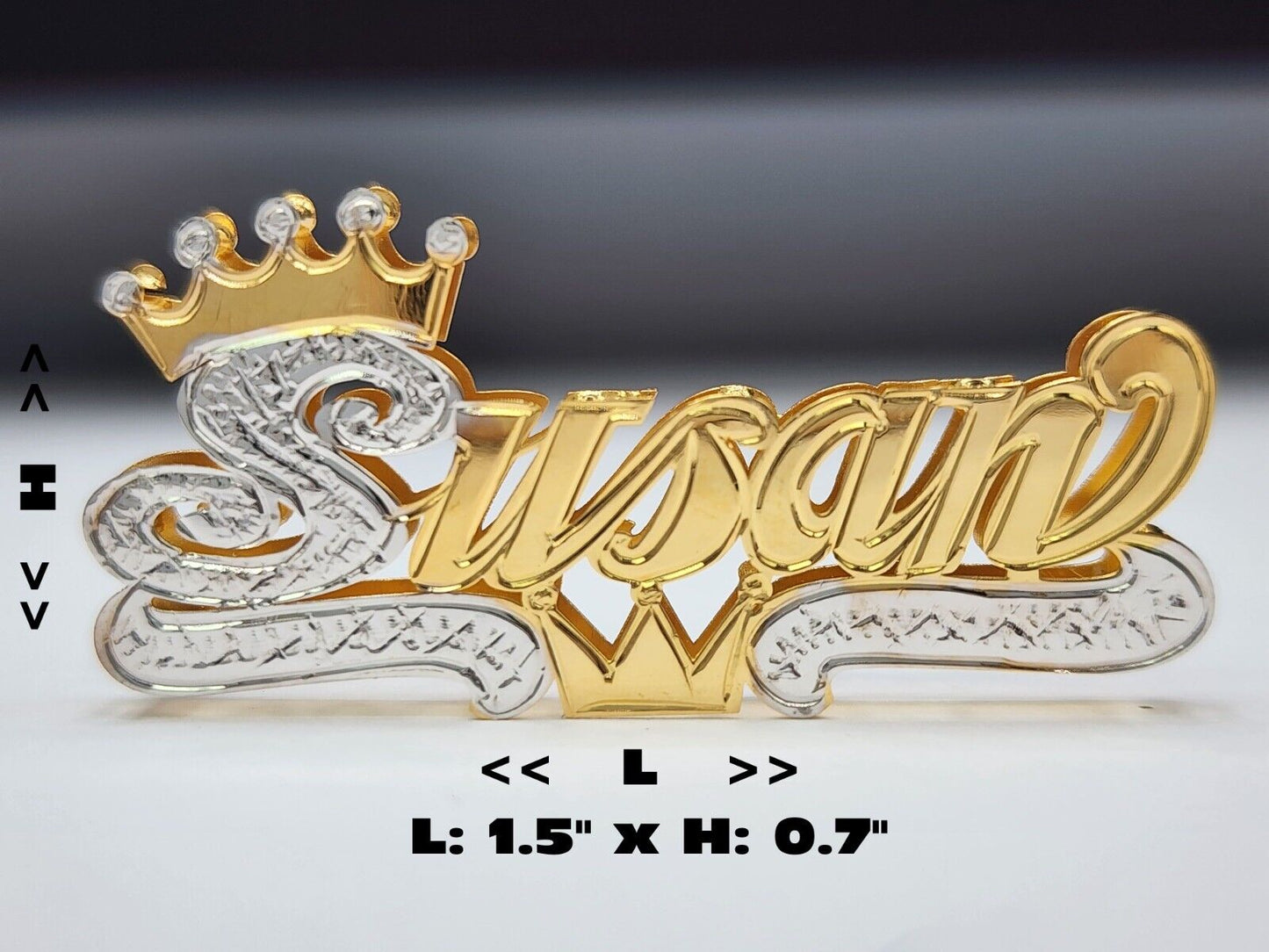 PERSONALIZED DOUBLE NAMEPLATE "SUSAN" Style (10K, 14K GOLD)