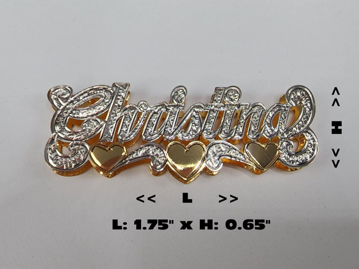 PERSONALIZED DOUBLE NAMEPLATE "CHRISTINA" Style (10K,14K GOLD)