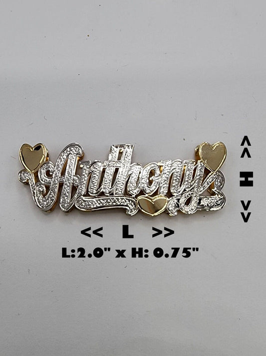 PERSONALIZED DOUBLE NAMEPLATE "ANTHONY" Style (10K,14K GOLD)