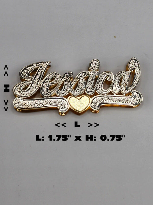 PERSONALIZED DOUBLE NAMEPLATE "JESSICA" Style (10K,14K GOLD)